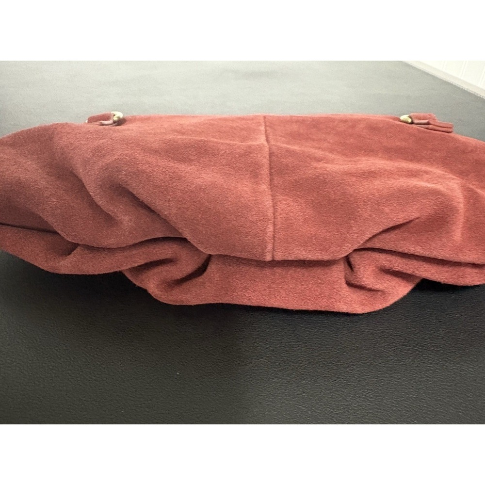 Anthropologie‎ Suede Leather Crossbody Small Terracotta Red Handbag - Picture 4 of 13